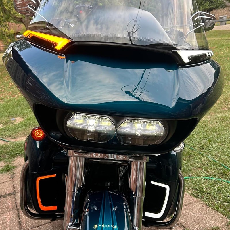 FACAILAHA Windshield Trim Light Fairing Accent LED Turn Signals Motorcycle