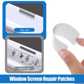 HJZHII Quick Window Screen Patches Repair Kit, 10 Sheets 3 Sizes Screen Door Self-Adhesive Replacement Set Fiberglass Mesh Wall Fixing Patch Mesh Hole Stickers Drywall Tools Patch(Grey)
