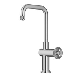 KRAUS Urbix Industrial Single Handle Bar Kitchen Faucet in Spot-Free Stainless Steel, KPF-3127SFS