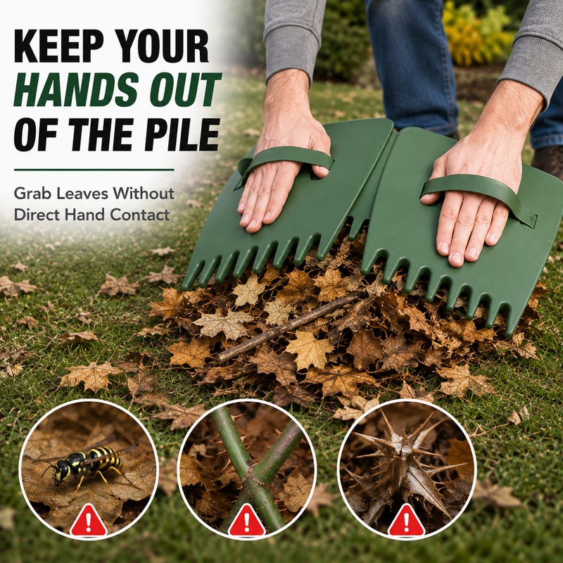 Leaf Grabber for Yard Cleanup – Wide Hand Rake Scoops