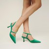BCTEX COLL Women's Kitten Heel Slingback Closed Pointed Toe Low