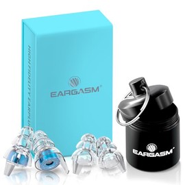 Eargasm Tapones para los oídos azules de alta fidelidad: protección auditiva con reducción de ruido para conciertos, festivales de música, estadios, músicos, raves, motociclismo, deportes