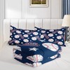 QOOMO 3D Baseballs Comforter Twin Size,Blue Baseball Kids Comforter Set,3Pcs