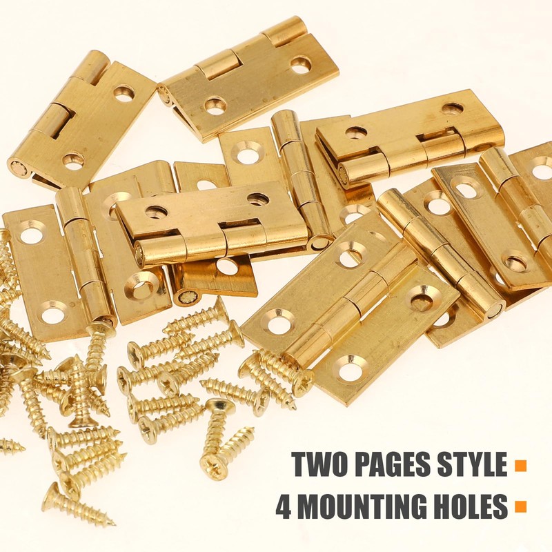 10PCS Mini Solid Brass Hinge Jewelry Box Cabinet Drawer Butt