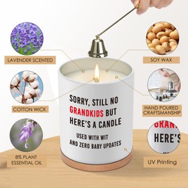 Funny Dad Gifts for Fathers Day from Daughter Son, 10oz Birthday Gifts for Daddy Father in Law Step Bonus Dad Presents, Best Dads Ever Gift, Lavender Scented Soy Candle, Still No Grandkids