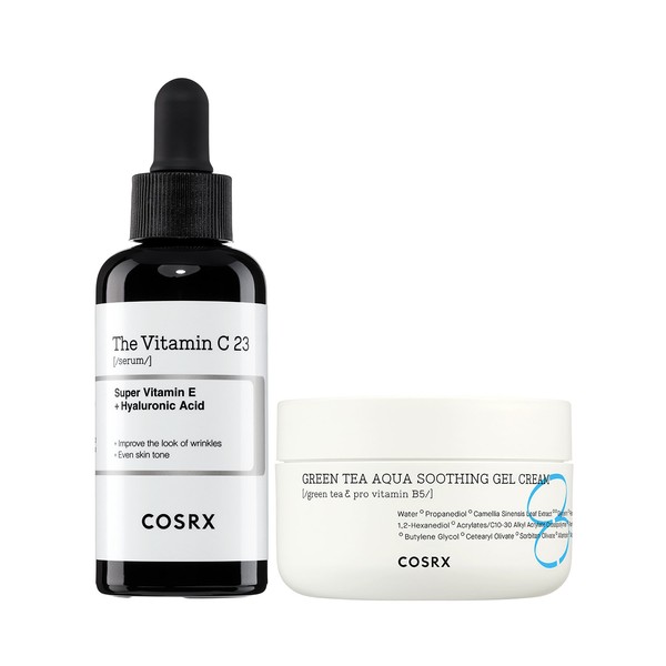 COSRX [SET] The Vitamin C 23 Serum 20ml + Green Tea Aqua Soothing Gel Cream 50ml