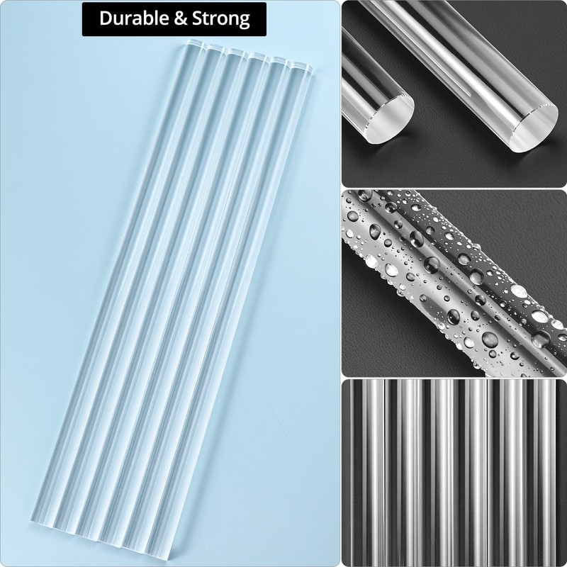 QWORK Acrylic Dowel Rod, 6 Pack 1/2" W x 12"