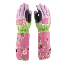 Long Rose Pruning Gardening Gloves Puncture Resistant Work Yard Glove(Pink)