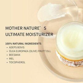 100% Organic Grass-Fed, Unscented, Deeply Nourishing Skin Care—Beef Tallow Face & Body Moisturizer Balm with Raw Wild Honey, Olive Oil & Vitamin E
