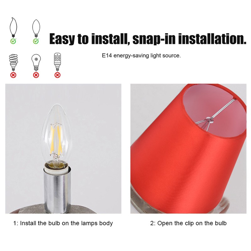 6PCS E14 Lamp Shade Fabric Lampshade Table Lamp Ceiling Lamp