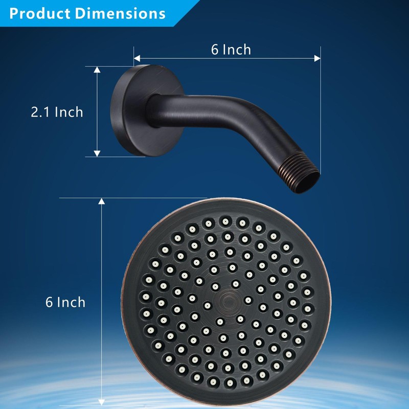 Nuodan High Pressure Rain Shower Head with Arm - High