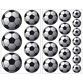 Samunshi® 23-Piece Football Wall Sticker Set Children's Room Baby Room in 5 Sizes (2 x 21 x 34 cm, Multi-Colour)