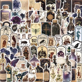 100 Pcs Dark Potion Bottle Specimen Stickers for Children Teens Girls Boys,Cute Style Scrawl Stickers for Water Bottles,Bicycle,Skateboard,Laptop,Computer,Waterproof Vinyl for Wall,Graffiti Stickers