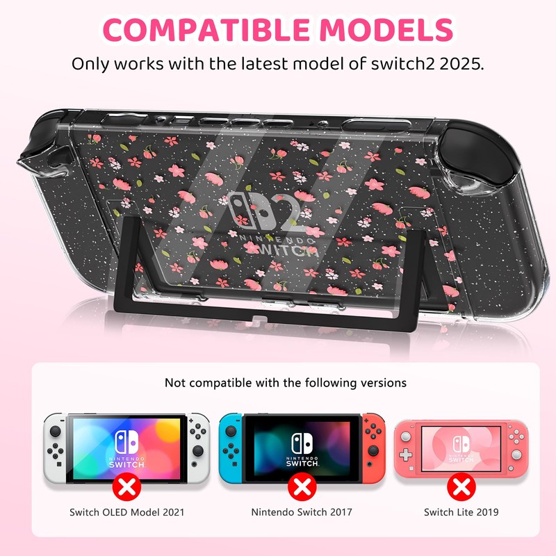 FUNDIARY Travel Carrying Case for Switch 2 with Pink Sakura