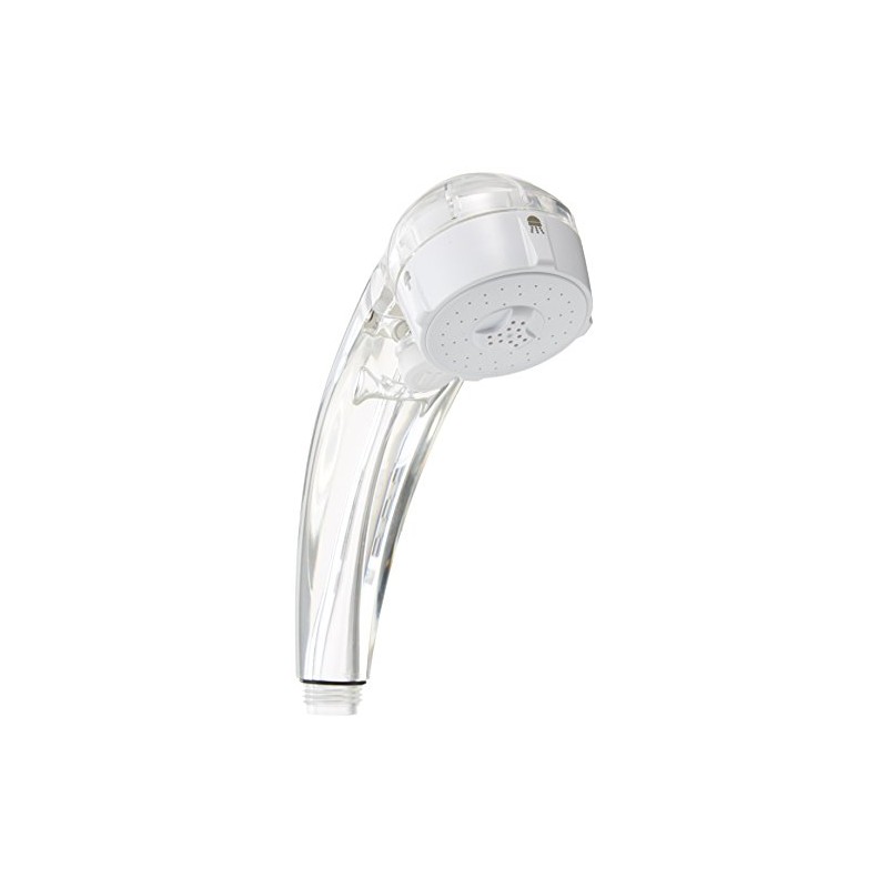 Kakudai Low Water Pressure Massage Stop Shower Clear White 356-720-W