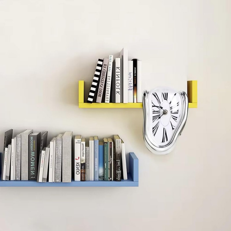 Nicoone Melting Clock,Creative Surrealism Decorative Dali Watch,L-Shaped Curved Surface Over