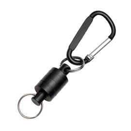 Fly Fishing Magnetic Release Clip Fishing Magnetic Net Holder Fishing Magnetic Net Fly Fishing Quick Attach and Release for Attaching to Belt Bags Key Ring (Black)