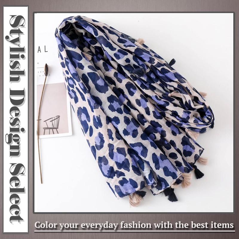 ONE LIMITATION SF007 Women's Stole, Leopard Pattern, Stylish, Large, Casual,