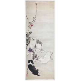 Kokin East and West Tenugui Tenugui Nagasawa Reiyuki Rose Butterfly Guko Figure Vertical Pattern