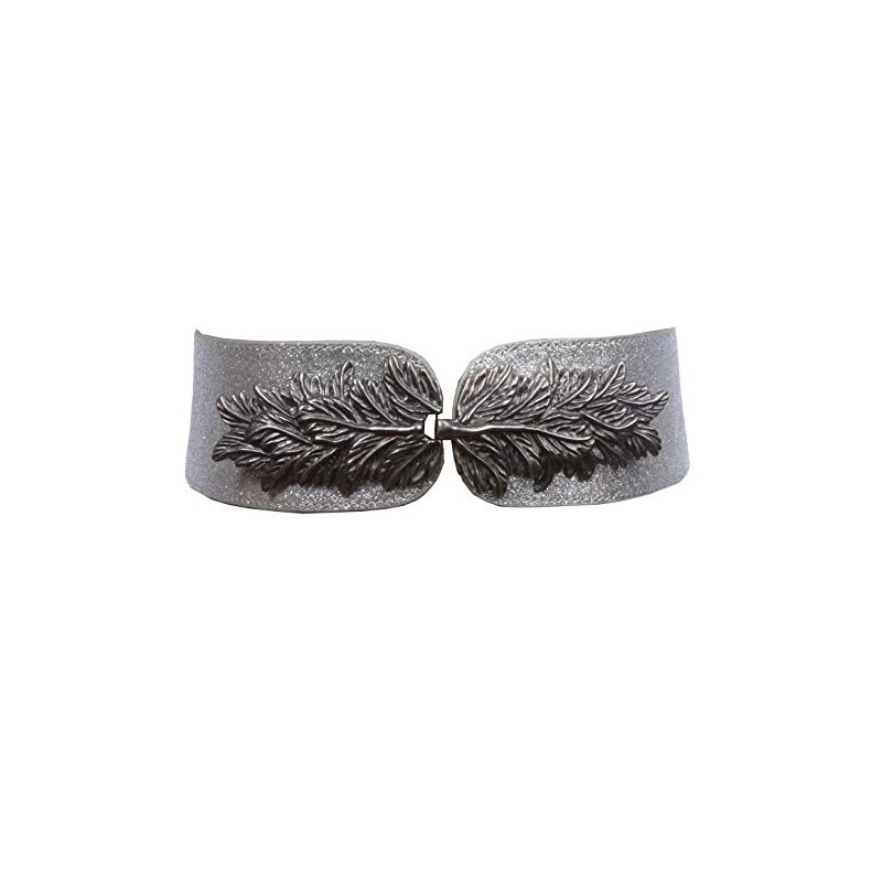 2 3/4" Leaf Hook buckle High Waist Glitter Stretch Belt,