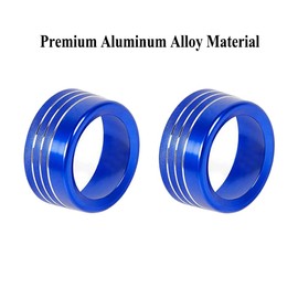 RZXKK Radio Knob Cover Compatible with Dodge Ram 2019 2020 2021 2022 Center Console Screen Audio Volume Tune Control Switch Knob Button Trim Ring 2pcs (Blue).