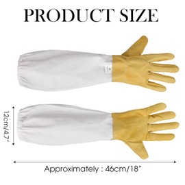 1 Pair Cactus Handling Proof Gloves, Rose Thorn Pruning Gloves, 18"x4.7" Long Gardening Gloves, Breathable Leather, Adjustable Sleeve Cuff, Comfy Gauntlet for Yard Garden Work Protection for Women Men