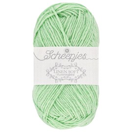 Scheepjes Linen Soft Yarn - 1 x 50g - Color 623 (Groen) | Luxurious Blend of Linen, Cotton, and Acrylic for Knitting and Crochet