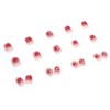 Red Blush Press on Nails Short Square Shape, 24Pcs Coffin
