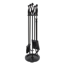 Minuteman International Lincoln Fireplace Tool Set, Black