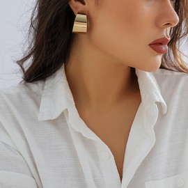 Stocking Stuffers Chunky Hoop Earrings for Women Chunky Gold Stud Earrings Boho Oversized Earrings for Teen Girls