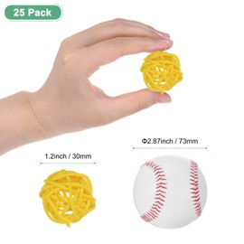 M METERXITY 25-Pack Wicker Rattan Balls 30mm/1.2 Inch Decorative Rattan Balls Orbs Vase Fillers Bowl Fillers for Christmas/Weddings/Thanksgiving/DIY Crafts/Home Decor [Yellow]