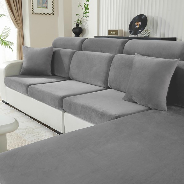 CYCMACO Velvet Sofa Seat Cushion Cover, Sofa Cushion Cover, Stretch,