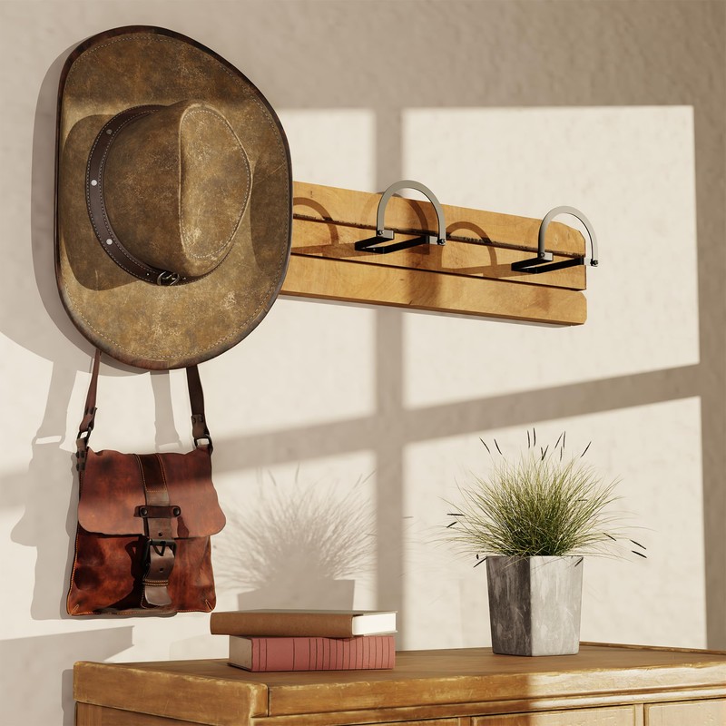 Chinpakden 4 Pack Cowboy Hat Rack - Wall Mount Cowboy