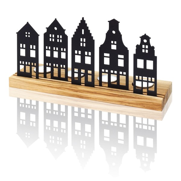SKONIDA Modern Christmas Nativity Scene - Winter Wooden Tea Light