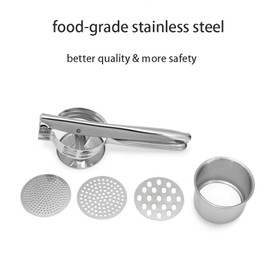 2PCS Potato Ricer, Stainless Steel Potato Ricer Multifunctional Fruit Veg Baby Food Press Heavy Duty Food Press