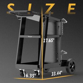 TOOLIOM Welding Cart with 4 Drawers Cabinet,Rolling Welder Cart for TIG MIG Welder and Plasma Cutter 360° Swivel Wheels Welding Trolley