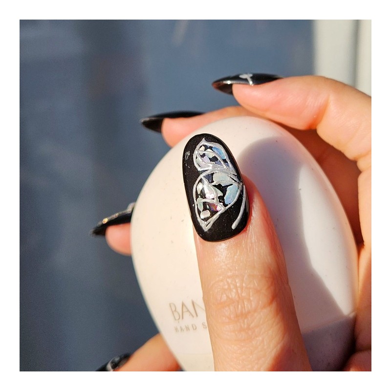 Mother of Pearl Butterfly Handmade Nail Tips - Long Point