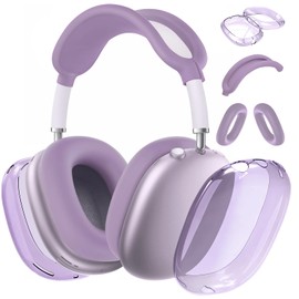 Aiaabq for AirPods Max case Cover(2024/2020),Anti-Scratch Ear Pad Case Cover/Ear Cups Cover/Headband Cover for AirPods Max(USB-C/Lightning). Clear Soft TPU and Silicone,Skin Scratch Proof.