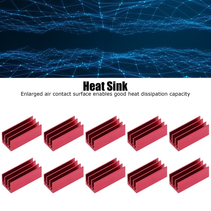 10Pcs Heat Sink 40x16x16mm Aluminium Thermal Cooler Cooling Radiator Set
