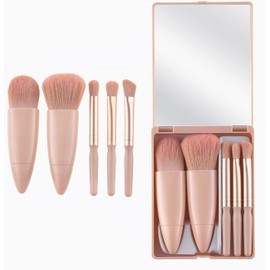 Juego De Brochas De Maquillaje De Tamaño De Viaje 5 Uds. De Base Sintética De Primera Calidad Correctores En Polvo Sombras De Ojos Brochas De