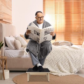 One Step Stool for Adults Seniors with Non-Slip Rubber Stepping Feet, Heavy Duty Platform Step Stools, 6.9 in Portable Bed Steps for High Beds for Bathroom, Bedroom, Kitchen & Kids Bedside Support