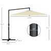 espidoo 9.5FT Cantilever Patio Umbrella: Heavy Duty Metal Frame with