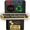 No Soliciting Brass Door Sign. Traditional Style Home Décor Wall