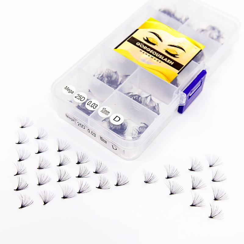 GorgeousLash 20D, 25D Mega Lashes. 500 Premade Volume Lash Fans.