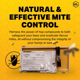 Mann Lake HopGuard 3, Optimal Bee Colony Mite Control, Compatible with Various Hives, Residue-Free, Engineered for Extreme Weather Conditions, 10 Strips (5 Treatments)