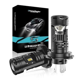 StoneBanks H4 HB2 9003 LED Focos con Lupa para Auto, 300W 32000LM Kit De Faros, 6500K Lucus Blanco Plug & Play 900% Súper Brillante Luz Alta Y Baja, 2 Unidades