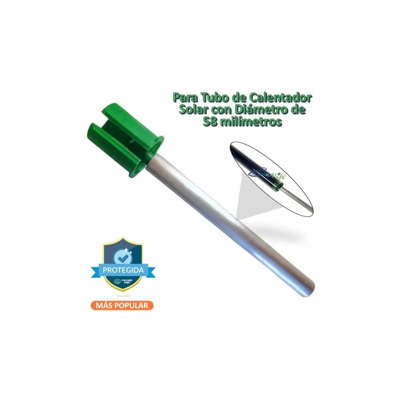 2 Barra Magnesio Para Calentador Solar Cadaptador Plástico