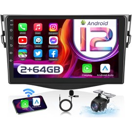 Car Radio Stereo for Toyota RAV4 2006-2012: Upgrade 2+64GB 5G-WIFI 9" 1280*800 Touch Screen Head Unit - Wireless Carplay Android Auto Bluetooth 5.0 GPS RDS EQ HIFI FM Mirror Link SWC Backup Camera Mic