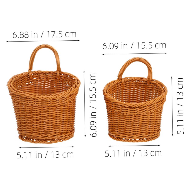 ULTECHNOVO 2Pcs Wall Hanging Flower Baskets Woven Storage Baskets for