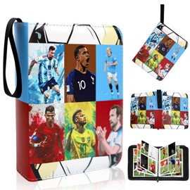 ZITUZY Scrapbook Football Cards, Scrapbook for Football Cards with Zip, 50 Removable Sleeves, Football Cards with Large Capacity, for Sports Cards, Photo Cards